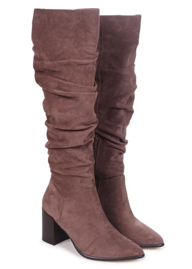 Linzi Escada Mocha Faux Suede Knee High Boots