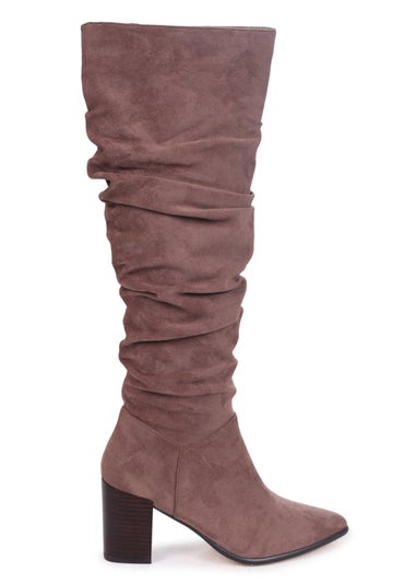 Linzi Escada Mocha Faux Suede Knee High Boots