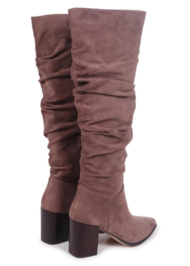 Linzi Escada Mocha Faux Suede Knee High Boots