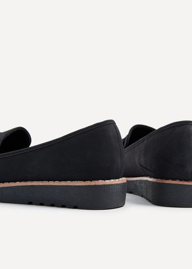 Linzi Samson Black Nubuck Classic Slip On Loafer