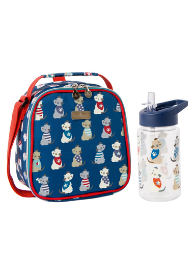 Beau & Elliot Navy Scruffy Pups Kids Lunch Bag  & Bottle