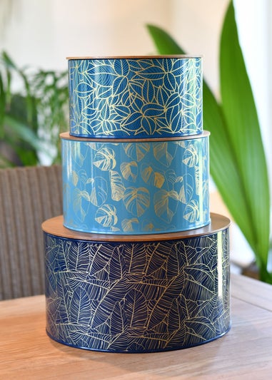 Summerhouse by Navigate Botanicals Trio Of Nesting Tins with Bamboo Lids