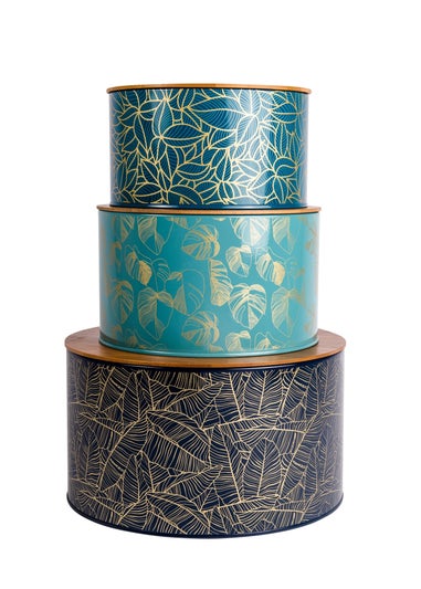 Summerhouse by Navigate Botanicals Trio Of Nesting Tins with Bamboo Lids