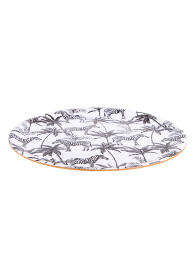 Summerhouse by Navigate Black & White Madagascar Large Round Zebra Tray