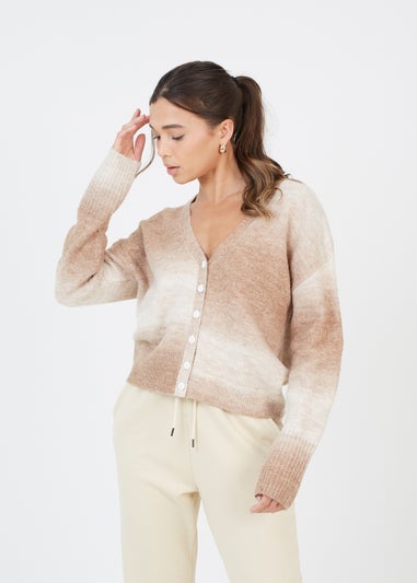 Brave Soul Tan Button Through Space Dye Cardigan