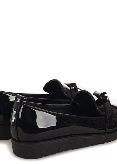 Linzi Kortez Black Patent Classic Slip On Loafer