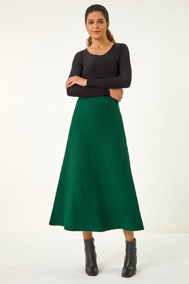 Roman Forest Knitted Midi Stretch Skirt