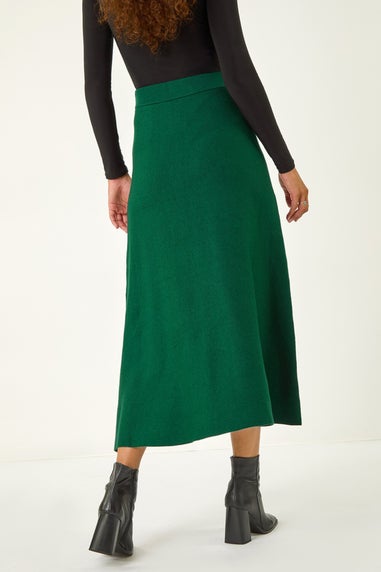 Roman Forest Knitted Midi Stretch Skirt