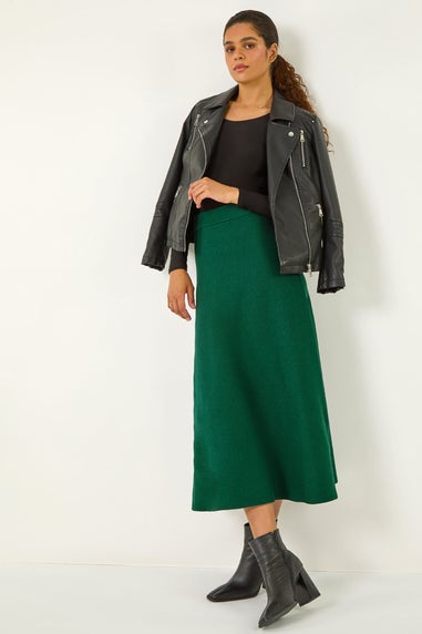 Roman Forest Knitted Midi Stretch Skirt