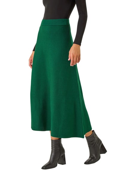 Roman Forest Knitted Midi Stretch Skirt