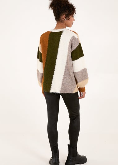 Blue Vanilla Green Stripe Sequin Detail Jumper