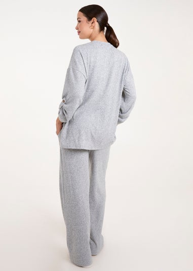 Blue Vanilla Grey Oversized Wide Leg Loungewear Set