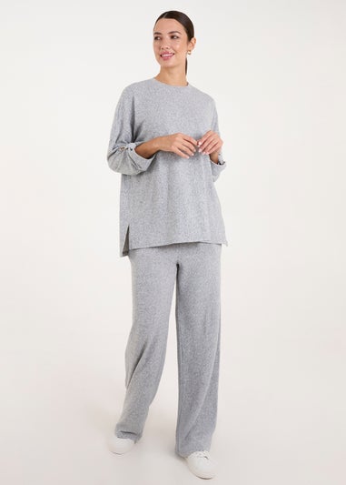 Blue Vanilla Grey Oversized Wide Leg Loungewear Set