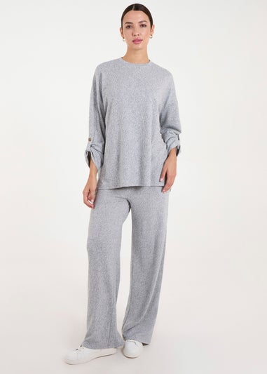 Blue Vanilla Grey Oversized Wide Leg Loungewear Set