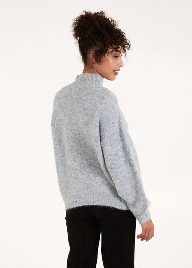 Blue Vanilla Grey Jewel Button Knit Jumper