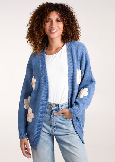 Blue Vanilla Blue Daisy Large Flower Cardigan