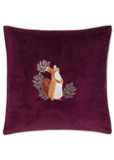 furn. Pineberry Forest Piped Velvet Filled Cushion (45cm x 45cm)