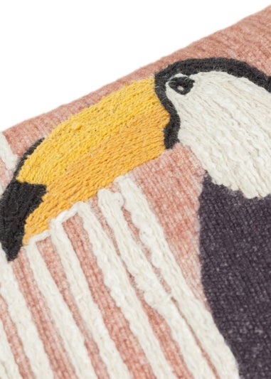 Wylder Treetop Toucan Embroidered Cotton Filled Cushion (30cm x 50cm)