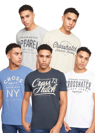 Crosshatch Multi Chislemoore T-Shirts (5 Pack)