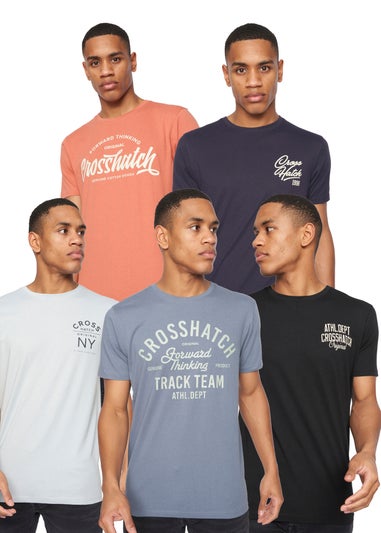 Crosshatch Multi Brandax T-Shirts (5 Pack)