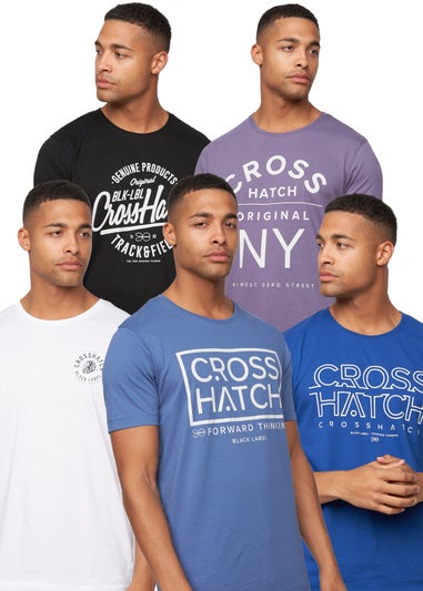 Crosshatch Multi Flomax T-Shirts (5 Pack)