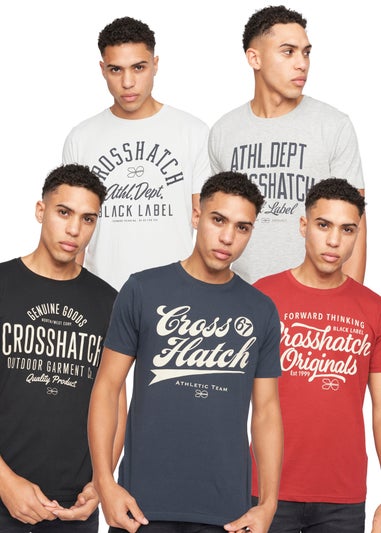 Crosshatch Multi Luckmoore T-Shirts (5 Pack)