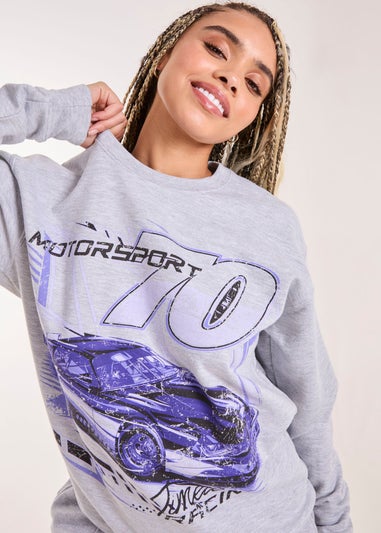 Pink Vanilla Grey Motorsport Oversized Sweat