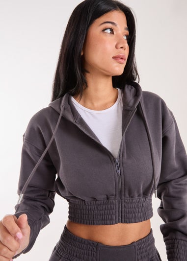 Pink Vanilla Grey Long Sleeve Zip Up Hoodie