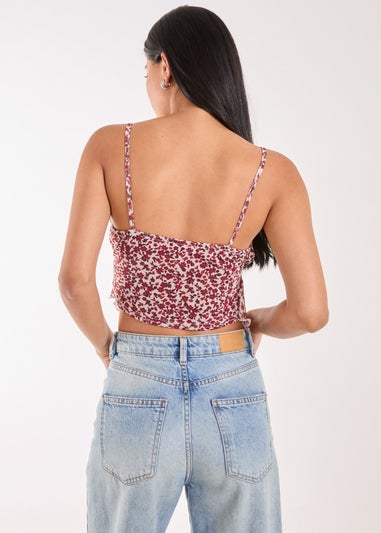 Pink Vanilla Red Butterfly Ditsy Cami Top