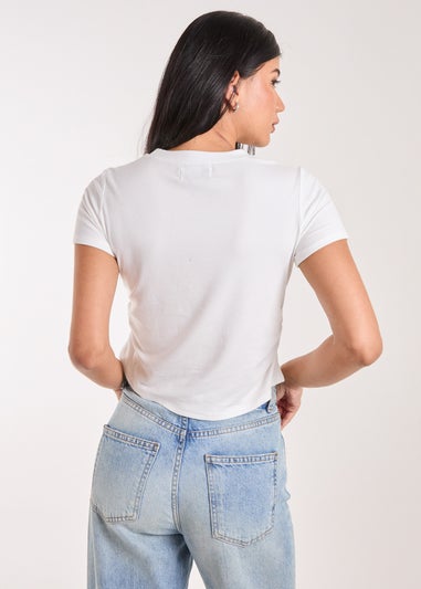 Pink Vanilla Ivory Bow Embellished T-Shirt