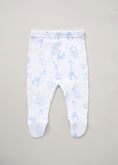 Rock a Bye Baby White Elephant Giraffe Print Cotton 6-Piece Baby Gift Set