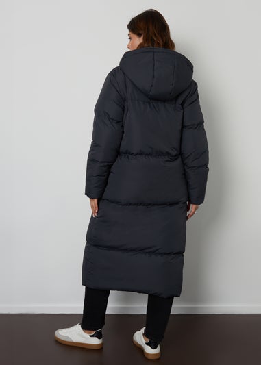 Threadbare Charcoal Jodie Quilted Puffer Maxi Jacket