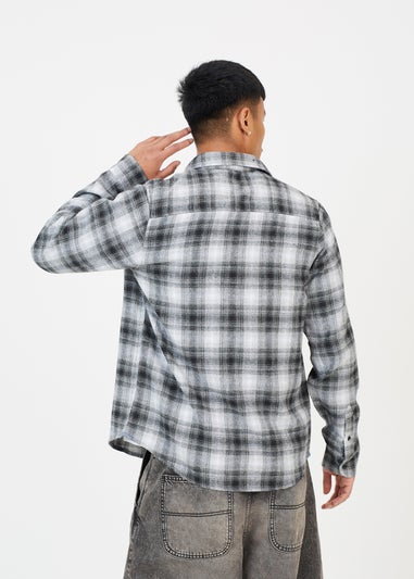 Brave Soul Black Cotton Yarn Dyed Long Sleeve Check Shirt