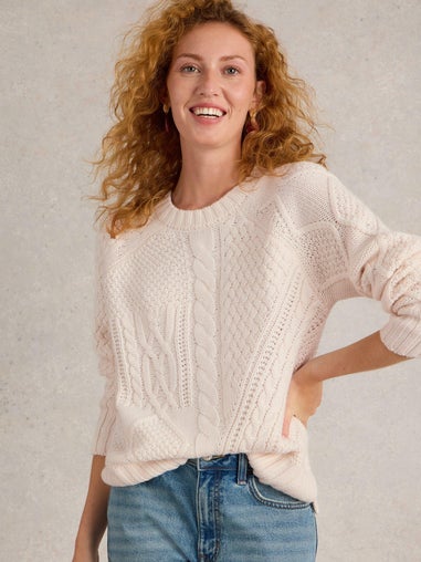 Pullover mit Patchwork-Strickmuster