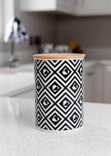 Beau & Elliot Black & White Monochrome Canisters (Set of 3)