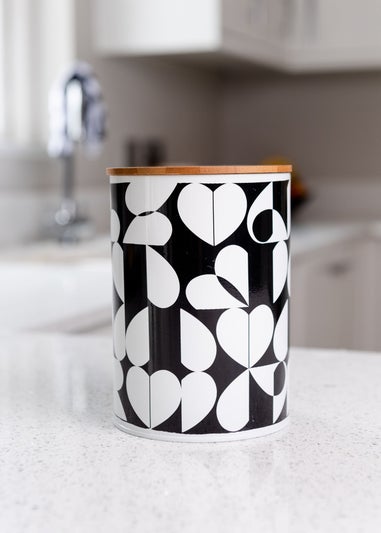 Beau & Elliot Black & White Monochrome Canisters (Set of 3)