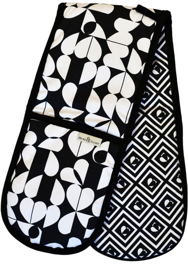 Beau & Elliot Black & White Monochrome Double Sided Oven Gloves