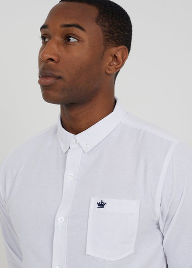 Brave Soul White Cotton Long Sleeve Oxford Shirt