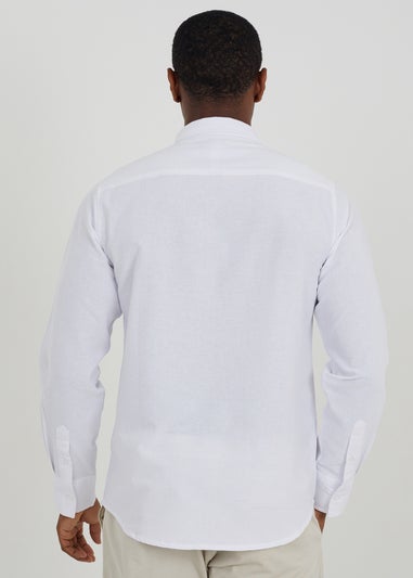 Brave Soul White Cotton Long Sleeve Oxford Shirt