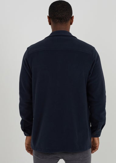 Brave Soul Navy Long Sleeve Fleece Shirt