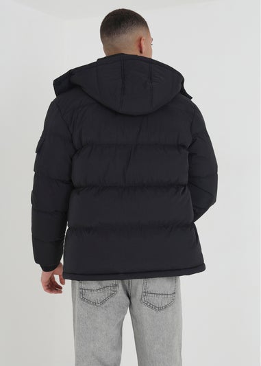 Brave Soul Black Padded Jacket with Detachable Hood