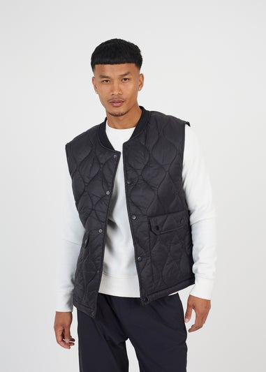 Brave Soul Black Onion Quilted Gilet