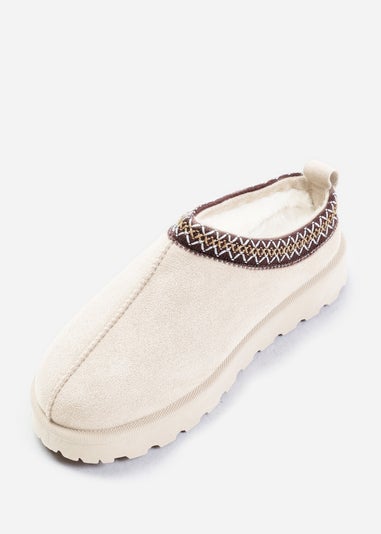 Where's That From Pine Cream Suede Fur Lining Slipper Boots