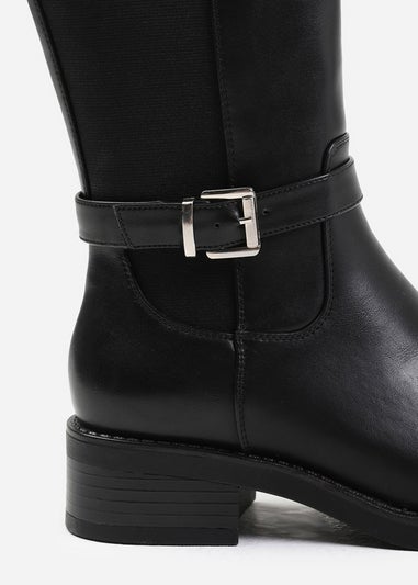 Where's That From Micah Black Stretch Wide-Calf Knee High Boots