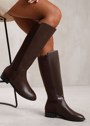 Knee high boots light brown hotsell