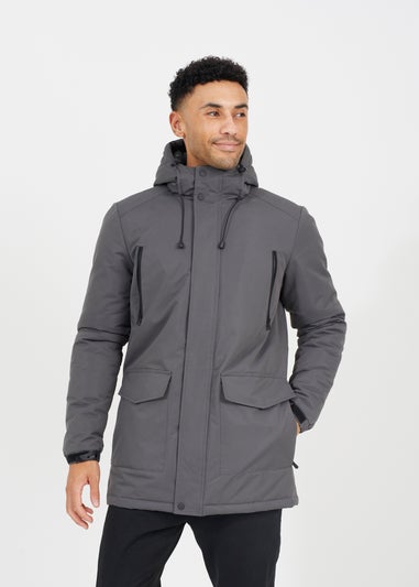 Brave Soul Grey Hooded Parka Jacket