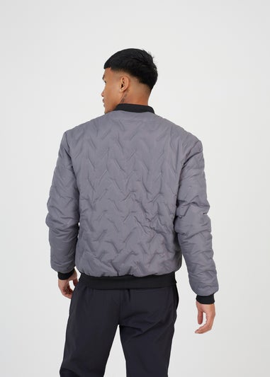 Brave Soul Grey Heat Seal Bomber Style Jacket