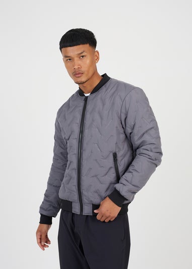 Brave Soul Grey Heat Seal Bomber Style Jacket