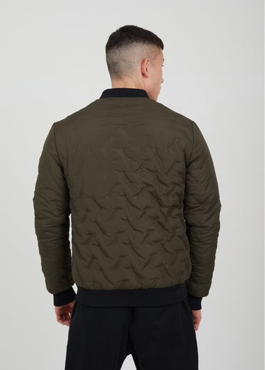 Brave Soul Khaki Heat Seal Bomber Style Jacket