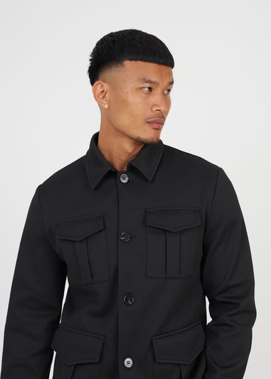 Brave Soul Black Twill Button Through Jacket